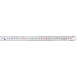 [Shinwa Rules] 30 cm Stainless Steel Rule, JIS Grade 1, with Red Numerals 14028