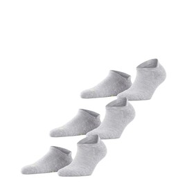 FALKE Unisex Cool Kick Sneaker Socks Breathable Quick-Drying Material Light Padding Plush Sole Cooling Flat Seam on Toe Sporty Plain Multipack 3 Pairs, Grey (light grey 3400)