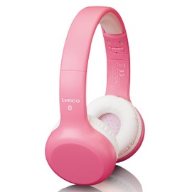 Lenco HPB-110 Kinder Bluetooth Kopfhörer Bluetooth 5.0-85db ,250mAh Freisprechfunktion Micro USB faltbar mit Aufklebern Rosa Uni