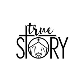 True Story Nativity Christmas NOK Decal Vinyl Sticker |Cars Trucks Vans Walls Laptop|Black|5.5 x 4.0 in|NOK1262
