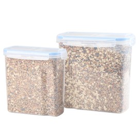 Faihats Airtight Pet Food Storage Containers for Cat & Bird Food, 2-Pack (4L +2.5L) with Chew-Resistant Lids, BPA-Free Durable Plastic, Leakproof Dog Treat Container & Bird Seed Storage Organizer Bin