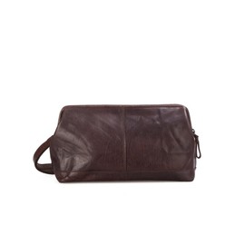 Spikes & Sparrow Unisex Cody Travel Accessory Toilet Kit, Dark Brown, dunkelbraun