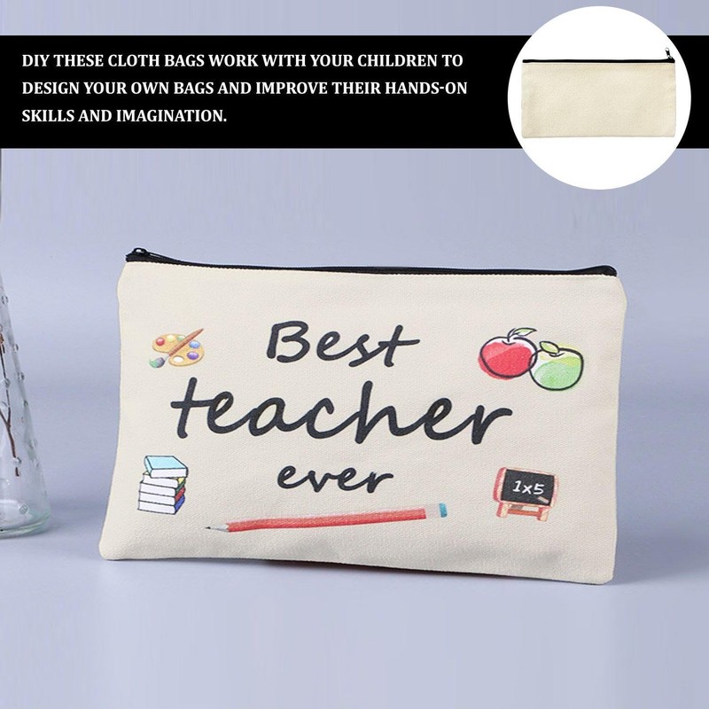 9-Piece Canvas Storage Bags, Graffitiable Storage Bags, Portable Storage Bags,