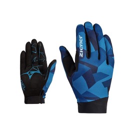 Ziener CNUT Men's Cycling/Mountain Bike/Cycling Gloves, Long Finger with Touch Function, Breathable, Cushioning, Galaxy Blue, 8