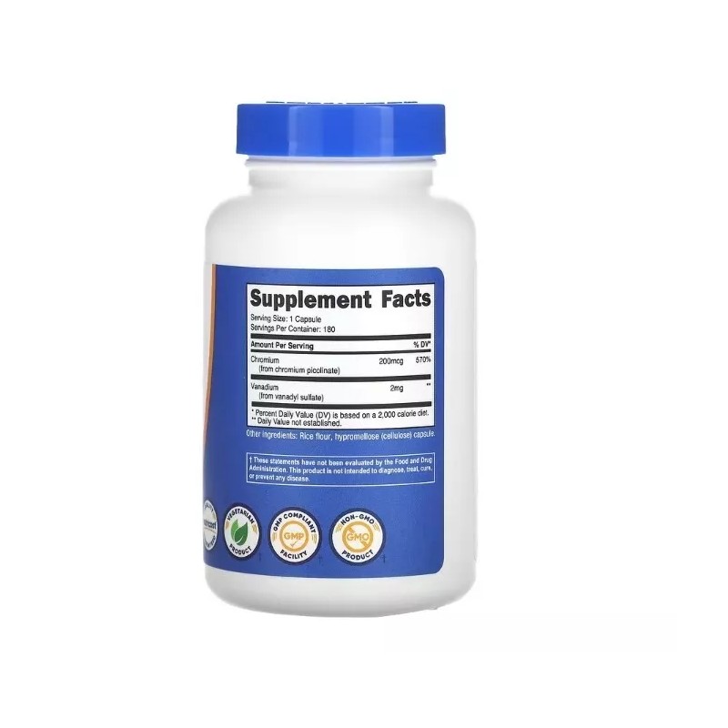 Nutricost, Vanadium with Chromium, 2 PACK, 2 mg , 180