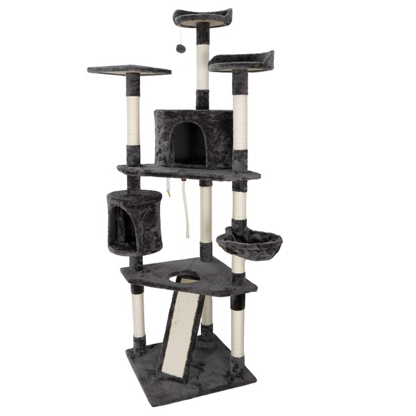 ZENY 79in Cat Trees with Sisal Scratching Posts Perches and Condo, Multi-Level Cat Tower Furniture Kitty Activity Center Kitten Play House