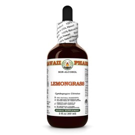 Lemongrass (Cymbopogon Citratus) Dry Stalk Glycerite, Made in Hawaii, Organic Raw Materials, All Natural, Vegan, Lab Tested Alcohol-Free Liquid Extract - 2 fl.oz