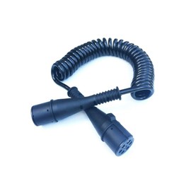 Matel Service Electric Spiral Cable 7-Pin 24 V Plastic Connector Type N Truck Trailer