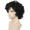 yuehong Short Curly Black Mens Wig Anime Cosplay Fashion Daily