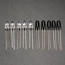ExcLent 10 pieces 5 mm 940 Nm IR infrared diode start emitter receiver LED