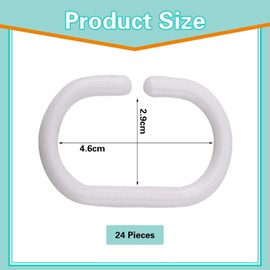 TVSVKWE 24 Pieces Of C-Shaped Hanging Rings, Curtain Installation Supplies, Plastic Curtain Hooks, Shower Curtain Hanging Rings, And Home Accessories.