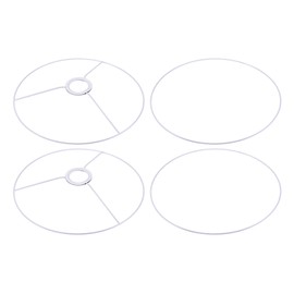 sourcing map Lamp Shade Ring, 300mm Dia. Lampshade Holder Frame Ring for E26/E27 Lamp Socket, Baked Coating Iron 2 Set