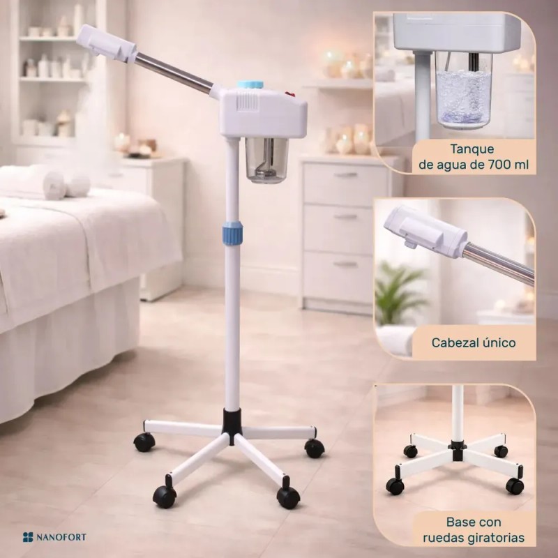 Vaporizador Facial Profesional con Ozono para Estética y Spa