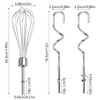 MEISO 3Pcs Whisk Attachment, Food-Grade Stainless Steel Hand Mixer Attachments,