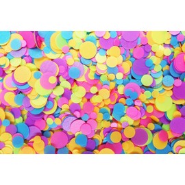 Rainbow Circles Face & Body Glitter - Chunky Glitter - UV Avtivated - Uses Include: Festival Rave Makeup Face Body Nails Resin Arts & Crafts, Resin, Tumblers, Bath Bombs - Multi-Size Circle Shape