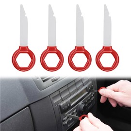 Ownkim Set of 4 Car Radio Release Tool, Release Key, Car Radio Removal Tool - Compatible with a Variety of Car Brands (Red)
