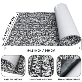 Hzkaicun Camo Boat Flooring EVA Foam Boat Decking Marine Flooring Non-Slip Boat Carpet 94.5" x 45.2"/35.4"/21.6" Self-Adhesive Boat Decking Sheet for Fishing Boat Motorboat RV Yacht Yacht Kayak