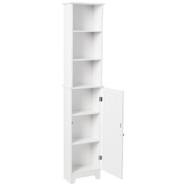 Redmon Contemporary Country Tall Floor Shelf with Lower Cabinet White Large