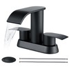Ultimate Unicorn Black Waterfall Bathroom Faucet, 4 Inch Bathroom Sink