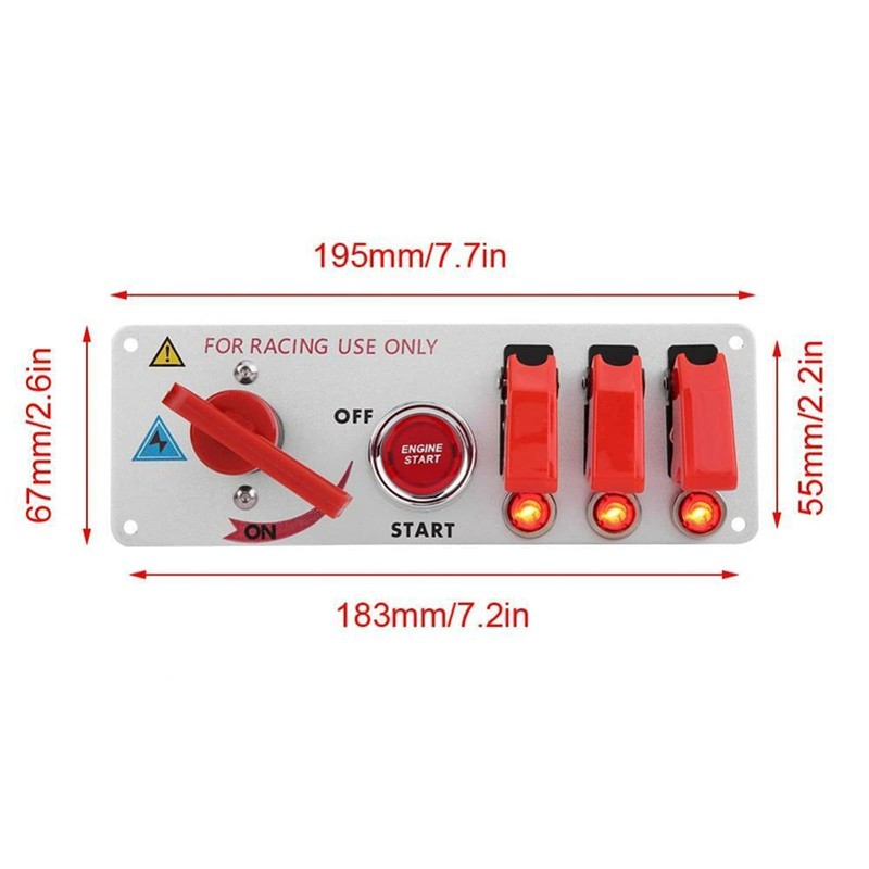 Panel de interruptor de encendido de 12 V, panel de
