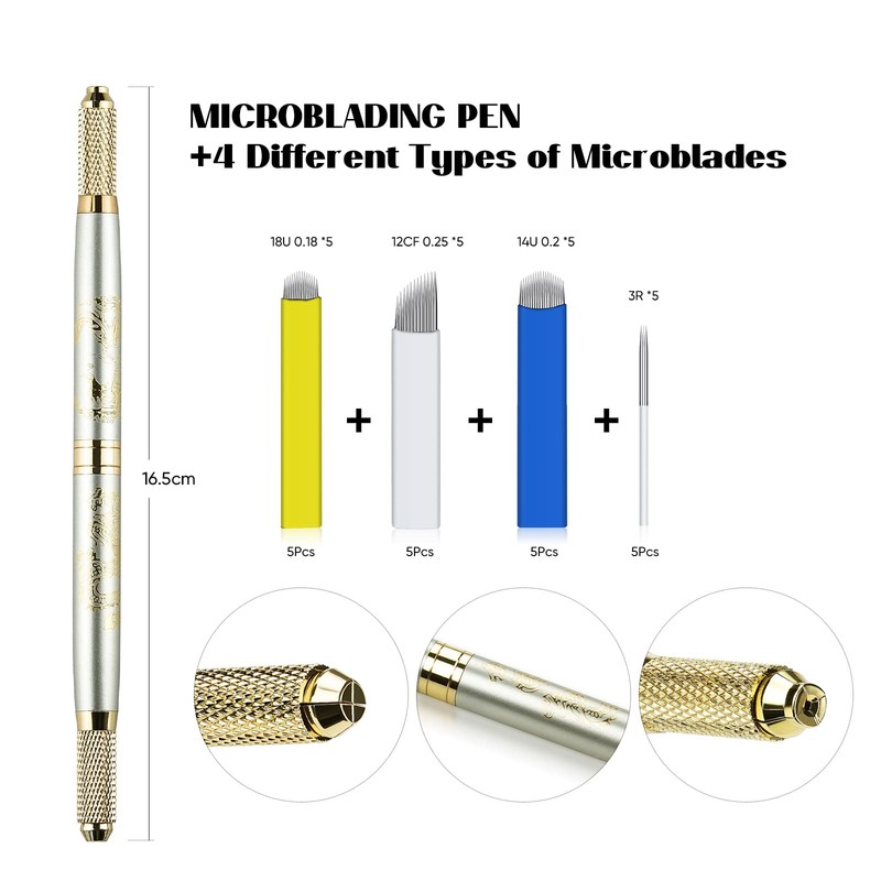 Microblading Set, Mokohoa Microblading Pen with Mapping Kit Microblading Pen