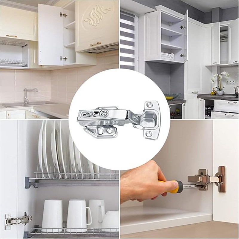2 pcs Soft Close Cabinet Hinge, Stainless Steel Overlay Soft