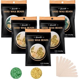 Hard Wax Beads, 0.88lb/14.1oz Wax Beads For Hair Removal, Waxing Beads For Beginners,Women,Men,Sensitive Skin, For Brazilian Waxing,Bikini,Armpit,Face,Legs,Back(Lemon&Aloe)