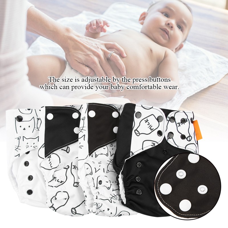 4pcs/set Baby Cloth Diaper Cover Washable Reusable Newborn Nappy Cover
