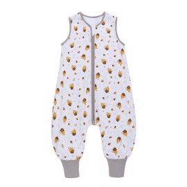 Miracle Baby Sleep Sack with Feet, 1.0 TOG Toddler Sleep Sack 6-18 Months 100% Cotton Toddler Sleeping Sack with Legs Four Season Sleeveless Sleep Sack Bag for Early Walkers