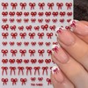 Multiple Shapes Bow Star Nail Stickers Red Bows Stars Nail