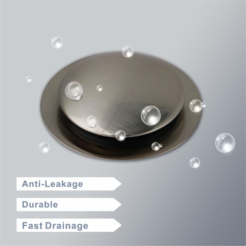 Brushed Bathtub Drain Stopper,Universal Pop Up Bath Drain, Hidrop Tip