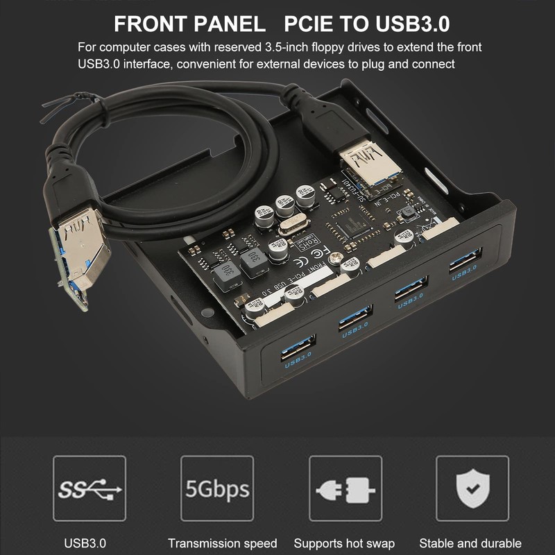ciciglow PCIE to USB 3.0 PC Faceplate, 3.5 Inch PC