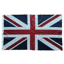Union Jack Flag British Flag 3 x 5 ft (90 x 150 cm) Sewn Stripes 210D Heavy Duty Polyester Flag Outdoors Indoors United Kingdom Flag UK Flags Nylon Flag Brass Grommets