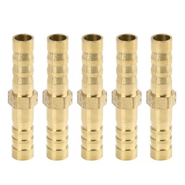 X AUTOHAUX Pack of 5 Brass Barb Hose Straight Connection for Air, Water, Gas, Oil 6 mm
