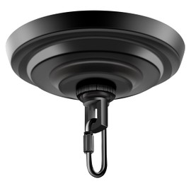 MAYOMAJO 6 Inch Light Canopy Kit with Heavy Duty, Replacement Cover Plate with Mounting Hardware for Chandelier, Pendant Light, Swag Light, Flower Basket or DIY Projects (Black)