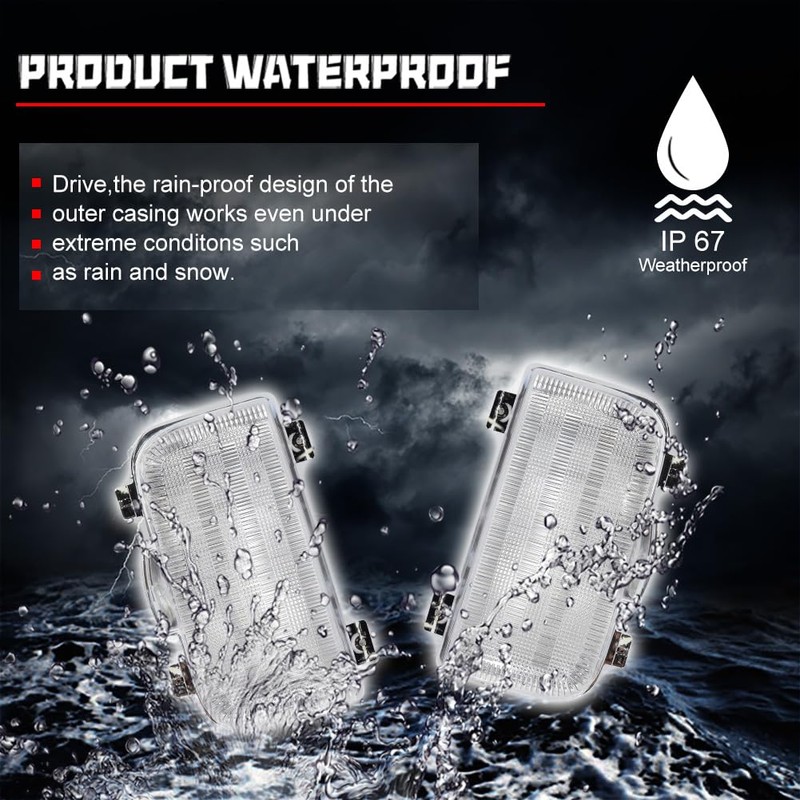 GTINTHEBOX 2PCS Clear Lens Tailgate Reverse Backup Lights Lamps Housing