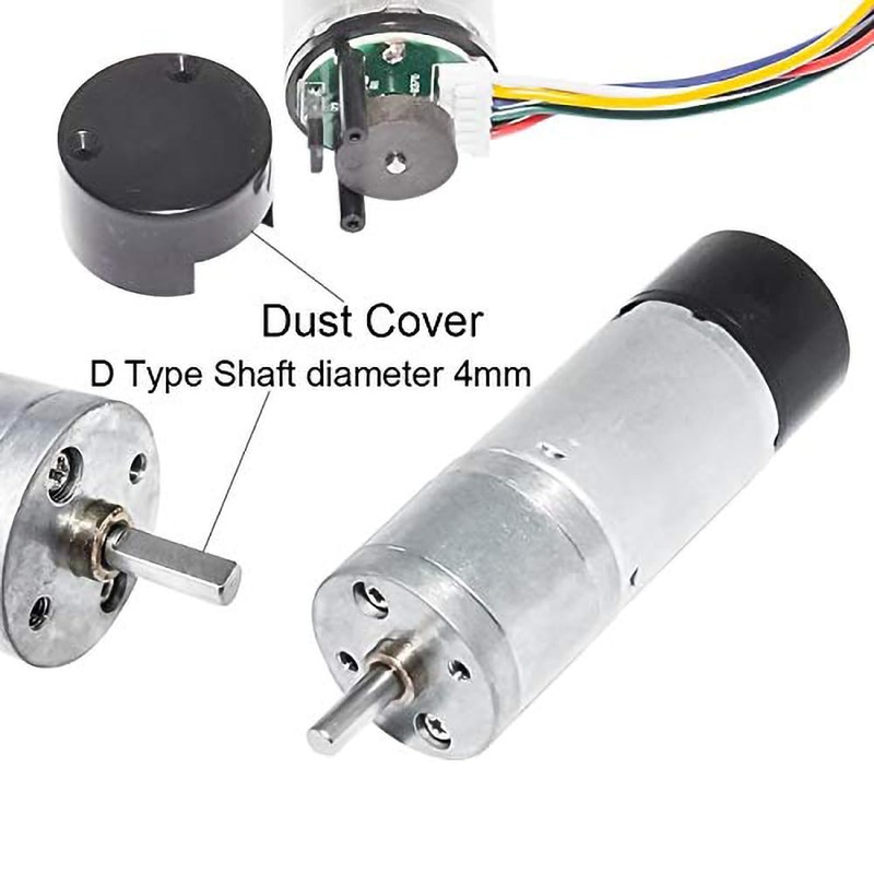 BEMONOC 25GA370 DC Encoder Metal Gearmotor 12V High Speed 150RPM