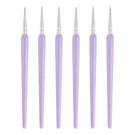 HARFINGTON 6pcs Detail Paint Brushes 5mm Pointed Tip Nylon Hair Miniature Painting Brush for Watercolor Oil Acrylic Painting(00000#), Purple