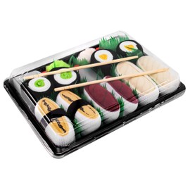 Rainbow Socks - Women's Men's - Sushi Socks Tamago Tuna Butterfish 2 x Maki - Funny Gift - 5 Pairs - Sizes 36-40, multicoloured