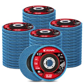 EZARC Flap Discs 40 Grit, 4 1/2 x 7/8-Inch Flap Sanding Disc, Type 29 Zirconia Grinding Wheel for Stainless Steel, Sheet Metal (10 Pack (Standard Version, 80 Grit (50 PCS))