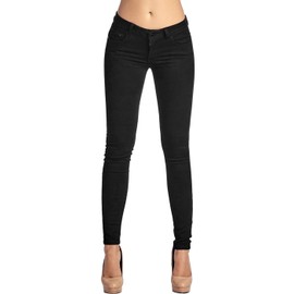 2LUV Women's Stretchy 5 Pocket Skinny Super Comfy Uniform Pants Back to School Junior Clothing Apparel Black 0