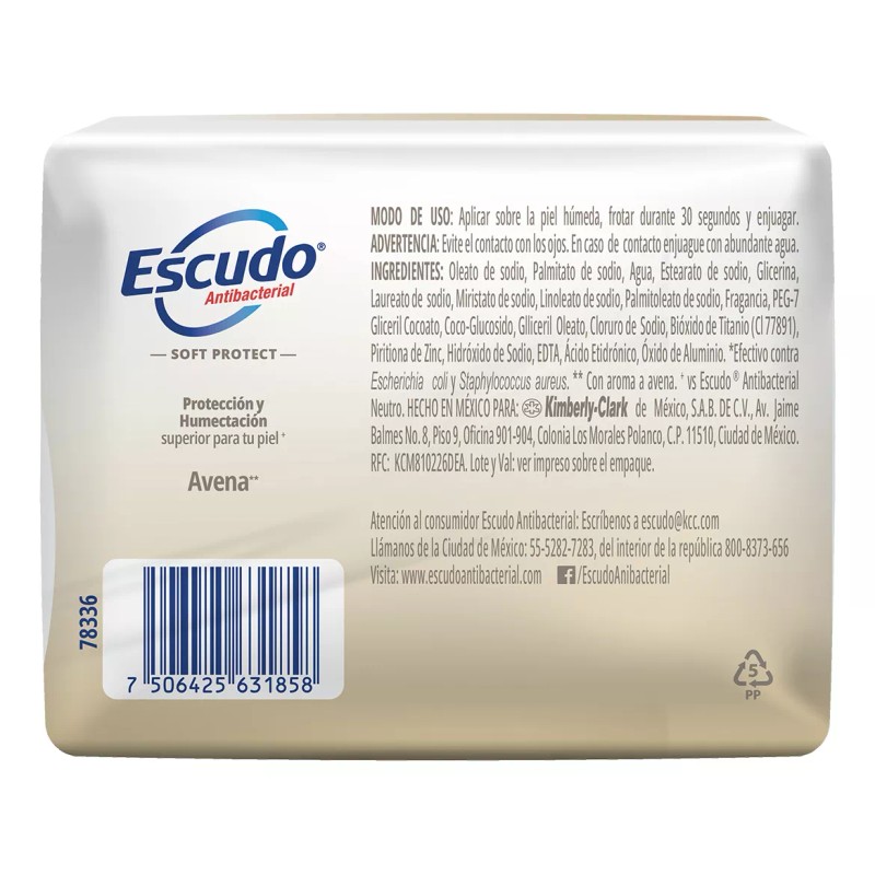 Escudo Jabones en barra Escudo Soft Protect avena 150gr 4