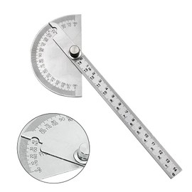 0-180 Degree Stainless Steel Protractor, Protractor Stainless Steel Ruler with Inch Conversion Table, As Mathematical Tool and for Measuring Stainless Steel Adjustable Degree Arc Protractor