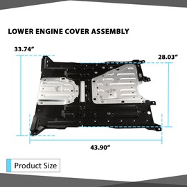 CHEDA Engine Splash Shield Lower Engine Cover Assembly Compatible with Honda Civic 2012/ Acura ILX 2013, Will Not fit MX and Si Trims/2.4L Engines 74110-TR3-A10, 74110TR3A10
