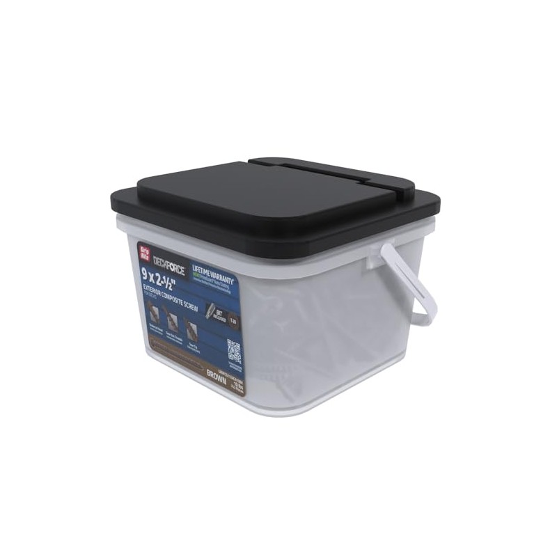 Grip-Rite GRDFCS212ACA10BK DeckForce #9 x 2-1/2" Nano Coated Composite Deck