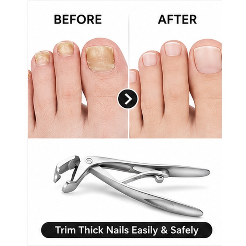 Wide Jaw Toenail Clippers for Thick Nails – Angled Head