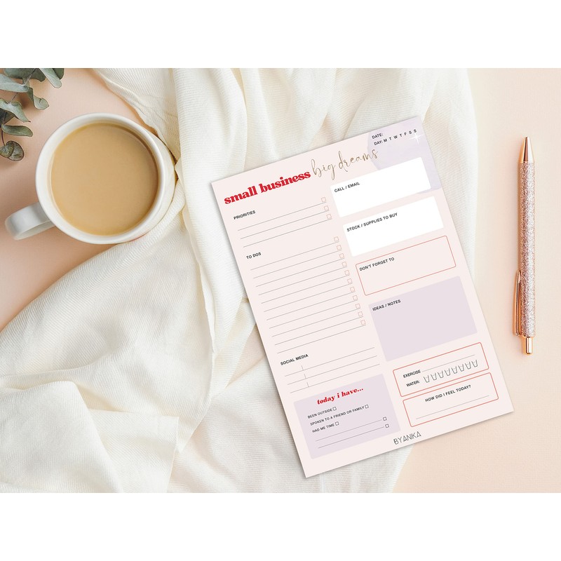 BYANIKA A5 Small Business Planner Notepad Daily Planner Pad Desk
