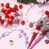 48 Pcs 20mm Beads for Pens Rhinestone Bubblegum Beads Red
