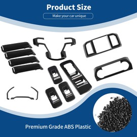 PDKLIN for F150 Carbon Fiber Interior Trim Kit, Inner Door Handles Covers Trim for 2015-2020 Ford F150 Black Carbon Fiber Grain Interior Accessories 14pcs