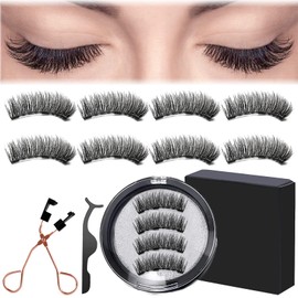 Magnetic Eyelashes Magnetic Eyelashes 8 Pieces Magnetic Eyelashes Anime Lashes No Glue Required with 2 Tweezers Artificial Magnetic Eyelashes Waterproof False Set Eyelash Reusable Magnetic Eyelashes